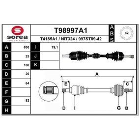 Antriebswelle T98997A1 von EAI günstig für 118,87 € online kaufen
