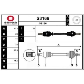 Acquista Semiasse da SNRA S3166 a buon mercato per soli 186,77 €