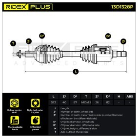 Comprar Árbol de transmisión de RIDEX PLUS 13D1328P a bajo precio de 200,24 €