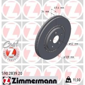 Bremsscheibe 590.2839.20 von ZIMMERMANN günstig für 80,34 € online kaufen