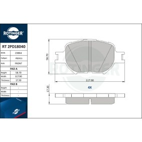 Compre Pastilhas de travão da ROTINGER RT 2PD18040 a um preço baixo por 43,99 €