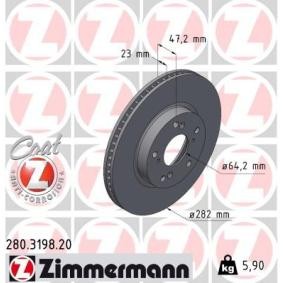 Bremsscheibe 280.3198.20 von ZIMMERMANN günstig für 62,27 € online kaufen