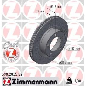 Bremsscheibe 590.2835.52 von ZIMMERMANN günstig für 113,13 € online kaufen