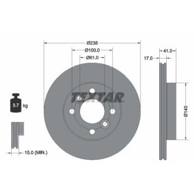 Bremsscheibe 92350903 DACIA SPRING von TEXTAR