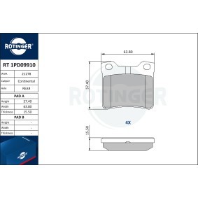 Bremsbeläge RT 1PD09910 von ROTINGER günstig für 30,49 € online kaufen