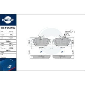 Bremsbeläge RT 2PD05982 von ROTINGER günstig für 47,83 € online kaufen