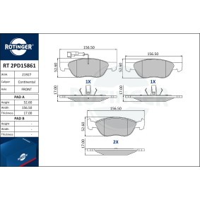 Bremsbeläge RT 2PD15861 von ROTINGER günstig für 38,72 € online kaufen