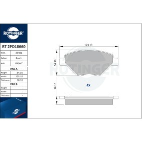 Achetez des Plaquettes de frein ROTINGER RT 2PD18660 à prix pour 40,64 €