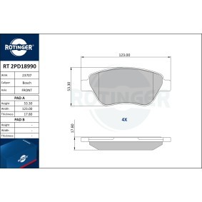 Bremsbeläge RT 2PD18990 von ROTINGER günstig für 40,62 € online kaufen