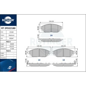 Bremsbeläge für CHEVROLET von ROTINGER