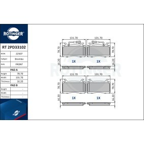 Bremsbeläge RT 2PD33102 von ROTINGER günstig für 84,46 € online kaufen