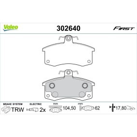 Bremsbeläge 302640 von VALEO günstig für 26,11 € online kaufen