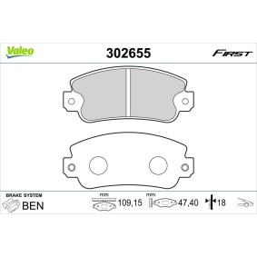 Bremsbeläge 302655 von VALEO günstig für 19,82 € online kaufen