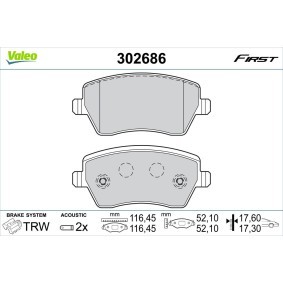 Bremsbeläge 302686 von VALEO günstig für 29,51 € online kaufen