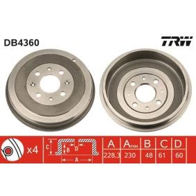 Acquista Tamburo freno da TRW DB4360 a buon mercato per soli 51,05 €