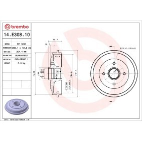 Köp Bromstrumma av BREMBO 14.E308.10 till det låga priset 624,66 kr