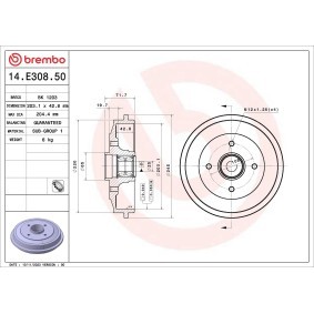 Köp Bromstrumma av BREMBO 14.E308.50 till det låga priset 1087,75 kr