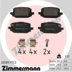 Bremsbeläge 26589.175.2 von ZIMMERMANN günstig für 48,83 € online kaufen