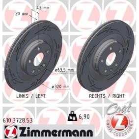 Compre Disco de travão da ZIMMERMANN 610.3728.53 a um preço baixo por 113,84 €