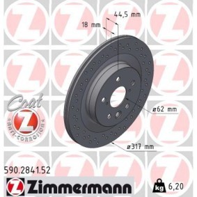 Bremsscheibe 590.2841.52 von ZIMMERMANN günstig für 88,54 € online kaufen