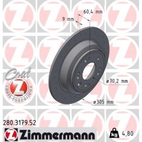 Bremsscheibe 280.3179.52 von ZIMMERMANN günstig für 68,74 € online kaufen