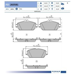 Bremsbeläge für MERCEDES-BENZ von FOMAR Friction