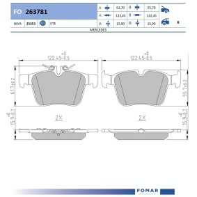 Bremsbeläge FO 263781 von FOMAR Friction günstig für 18,32 € online kaufen