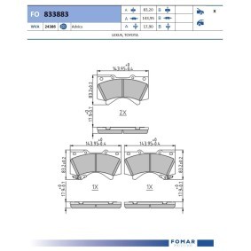 LEXUS Bremsbeläge von FOMAR Friction