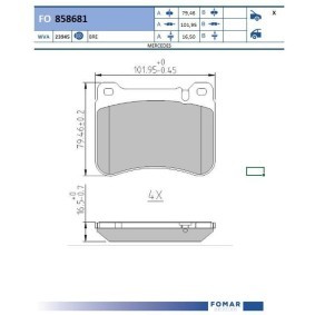Bremsbeläge FO 858681 von FOMAR Friction günstig für 25,89 € online kaufen