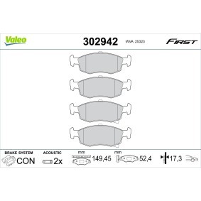 Bremsbeläge 302942 von VALEO günstig für 29,61 € online kaufen