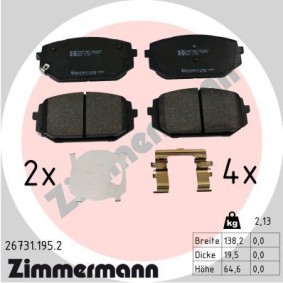 Bremsbeläge 26731.195.2 von ZIMMERMANN günstig für 64,74 € online kaufen