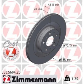 Compre Disco de travão da ZIMMERMANN 550.5604.20 a um preço baixo por 69,80 €
