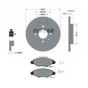 Bremsscheiben und -beläge TXR3405N0023 von TEXTAR günstig für 94,94 € online kaufen