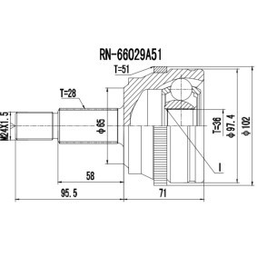 Compre Junta homocinética de PROCARO online para MASTER III Camião de plataforma/chassis (EV, HV, UV) a preços moderados