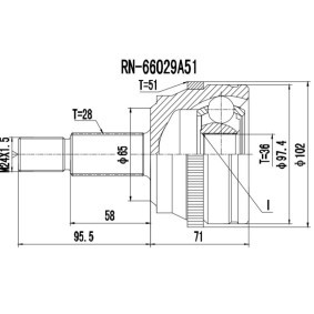 Compre Junta homocinética de PROCARO online para MASTER III Camião de plataforma/chassis (EV, HV, UV) a preços moderados