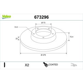 Bremsscheibe 673296 von VALEO günstig für 114,03 € online kaufen
