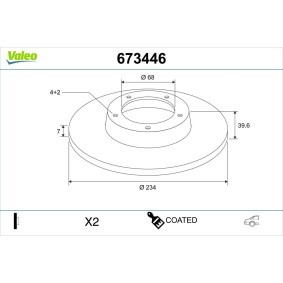 Bremsscheibe 673446 von VALEO günstig für 26,83 € online kaufen