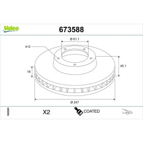 Bremsscheibe 673588 von VALEO günstig für 48,73 € online kaufen