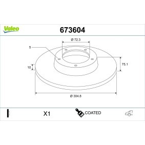 Bremsscheibe 673604 von VALEO günstig für 75,35 € online kaufen