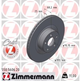 Compre Disco de travão da ZIMMERMANN 550.5606.20 a um preço baixo por 99,48 €