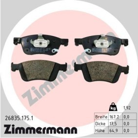 Bremsbeläge 26835.175.1 von ZIMMERMANN günstig für 77,68 € online kaufen