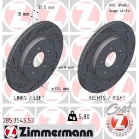 Bremsscheibe 285.3545.53 von ZIMMERMANN günstig für 99,17 € online kaufen