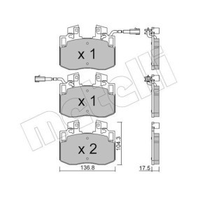 Achetez des Plaquettes de frein METELLI 22-1381-0 à prix pour 143,53 €
