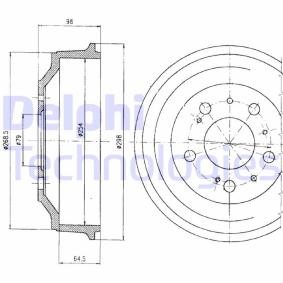 Achetez des Tambour de frein DELPHI BF327 à prix pour 63,21 €