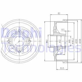 Achetez des Tambour de frein DELPHI BFR272 à prix pour 59,32 €