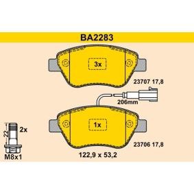 Bremsbeläge des Herstellers Barum - Originalware Artikelnummer: BA2283