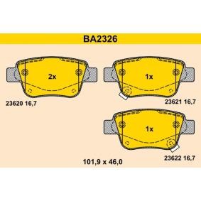 Bremsbeläge des Herstellers Barum - Originalware Artikelnummer: BA2326