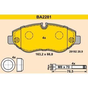 Bremsbeläge des Herstellers Barum - Originalware Artikelnummer: BA2281