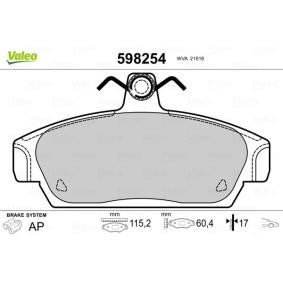 Bremsbeläge 598254 von VALEO günstig für 47,44 € online kaufen