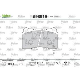 Bremsbeläge 598919 von VALEO günstig für 36,23 € online kaufen